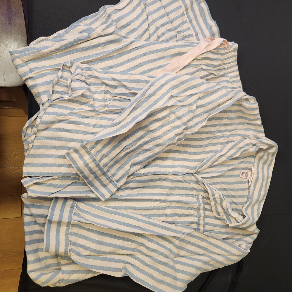 Victoria's Secret Blue and White Striped Shirt